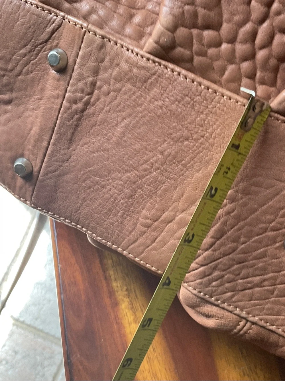 Classic Tan Leather Tote Handbag